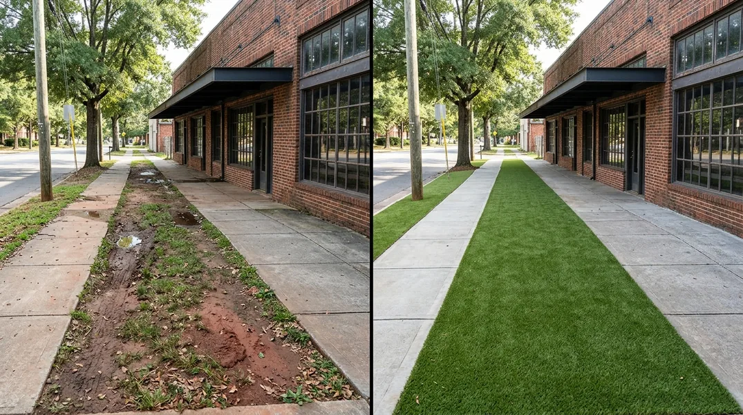 Result artificial grass installation in Charlotte - Charlotte Turf Installation