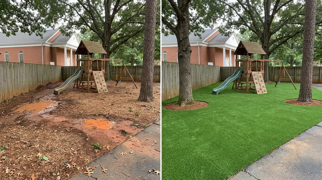 Result artificial grass installation in Charlotte - Charlotte Turf Installation