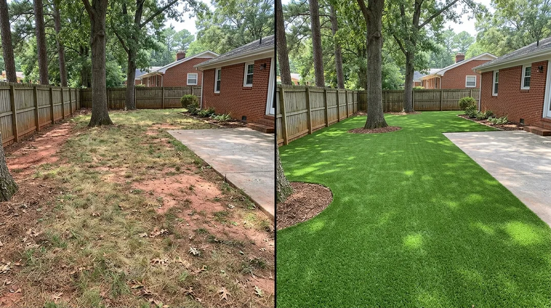 Result artificial grass installation in Charlotte - Charlotte Turf Installation
